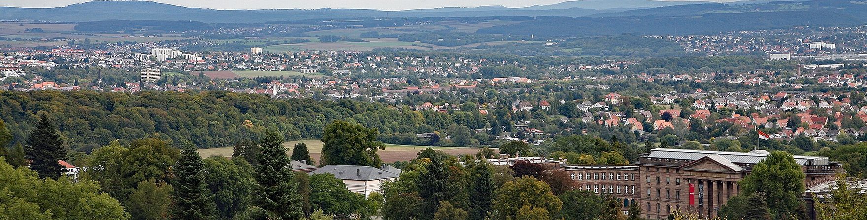 Blick vom Bergpark Wilhelmshöhe über Kassel