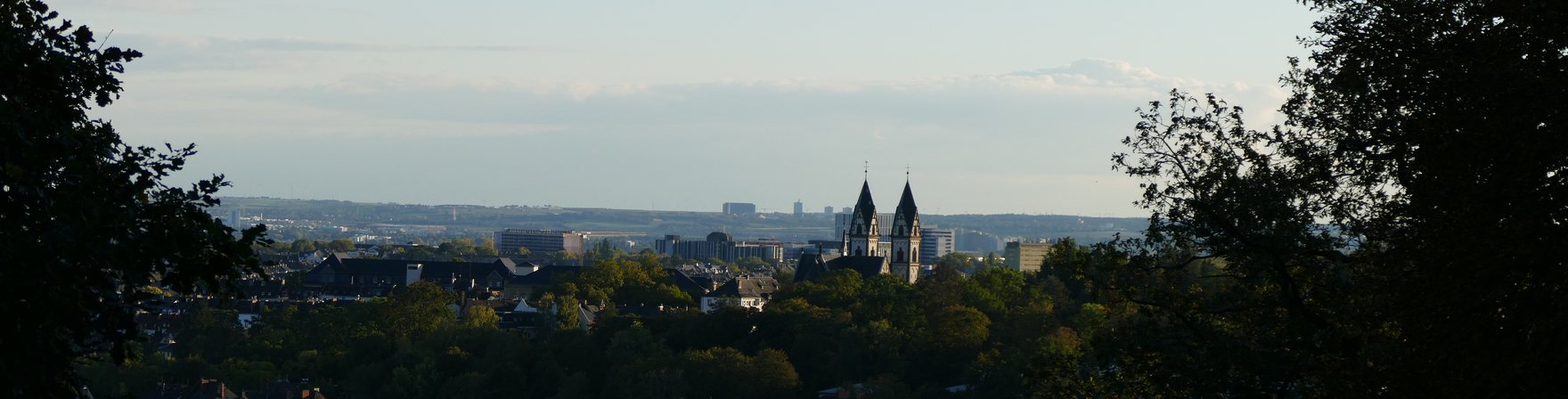 Blick vom Neroberg über Wiesbaden im Abendlicht